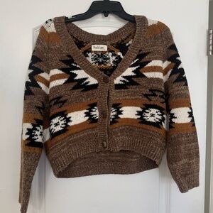 Peach Love California Brown Tribal Cardigan